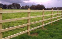 square post and rail fencing